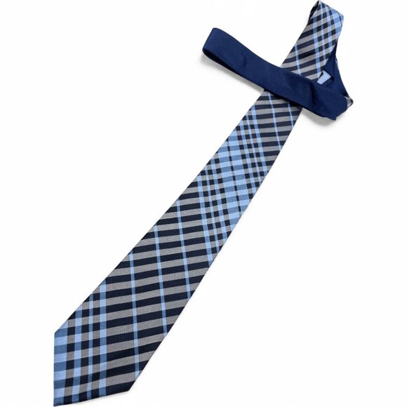 Tommy Hilfiger Silk Tie Plaid Blue Vintage 90's - Picture 2 of 6